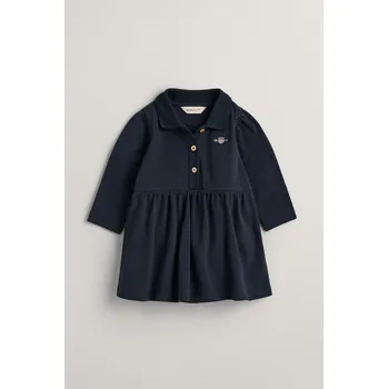 Dámské šaty ŠATY GANT SHIELD PIQUE LS RUGGER DRESS EVENING BLUE