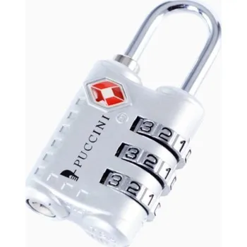 Visací zámek Malý šedý kombinační zámek na zavazadla