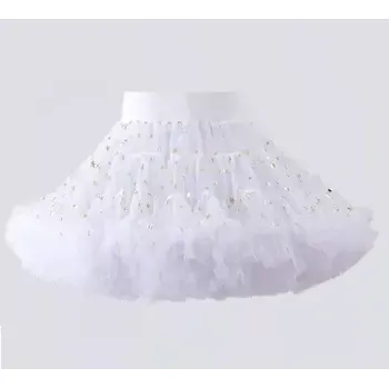 Dívčí sukně dětská sukně tutu petti nadýchaná bílá s hvězdičkami
