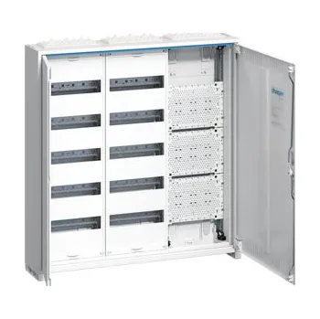 Rozvaděč Hager FWB53K1 Rozvaděč nástěnný FWB IP30, tř. ochr.II, multimediální, 800x800x161, 120 mod. + MP, perf. dveře