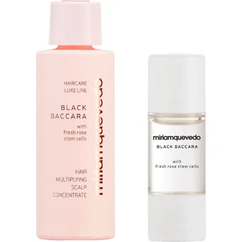 Vlasová regenerace Miriam Quevedo Koncentrát pro růst vlasů na pokožku hlavy + exfoliační přípravek Velikost: 30 ml + 10 ml Black Baccara Hair Multiplying Scalp Concentrate + Pre-Treatment Exfoliator