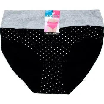 Dámské kalhotky do pasu levné putíčkové 201 černé