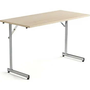 Jednací stůl Skládací stůl CLAIRE, 1200x600 mm, bříza, chrom