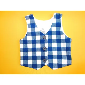 Arex, ČR Slavnostní kojenecká vestička kostka Barva: bílá+tmavěmodrá, Velikost: 74
