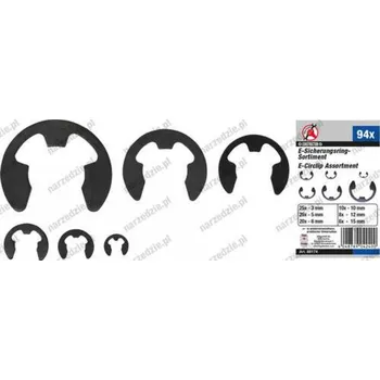 zvedák Závlačky typu E-CLIP 3-15mm 94ks, BGS Germany B.88174