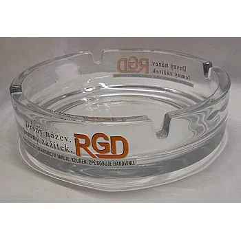 Popelník Popelník velký skleněný čirý kulatý