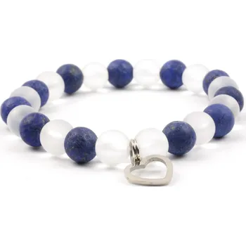 Náramek Moni náramek lapis lazuli křišťál matný se srdíčkem