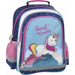 DERFORM Školní batoh Jednorožec ergonomický 38cm modrý