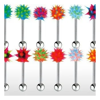 Piercing Piercing do jazyku činka silikonový ježek HWBS44