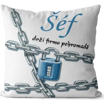 Dekorativní polštářek Polštář Šéf drží firmu pohromadě (Velikost: 55 x 55 cm)