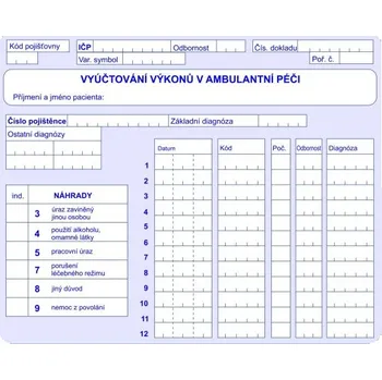 Vyúčtování výkonů v ambulantní péči