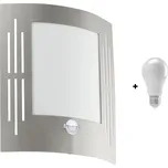 Eglo 88144 CITY - Venkovní svítidlo s pohybovým sezorem IP44 + Dárek LED žárovka (Moderní nástěnné svítidlo s čidlem v nerezové oceli)