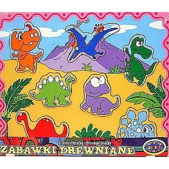Dřevěná hračka Dřevěná vkládačka DINOSAUŘI 30 x 23 cm