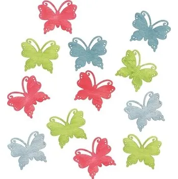 Dřevění motýli 4 cm, 12 ks 3912