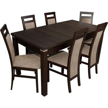 Jídelní set pro 6 osob - RK025, Barva dřeva: wenge, Potah: Casablanca 2304 MIRJAN 5902928430622
