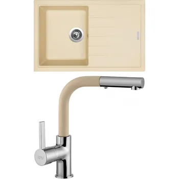 Granitový dřez Set Sinks (dřez Best 780 Sahara 50 + baterie Enigma S Sahara 50) BE78050ENSGR50