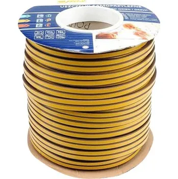 Těsnění do okna a dveří Těsnění do oken a dveří samolepící 9x7,4mm TYP D hnědé 100m