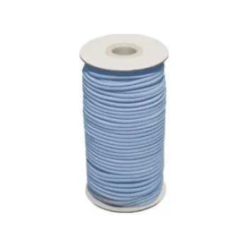 Guma, pruženka kulatá kloboučnická světle modrá 3 mm, 50m cívka, celé balení