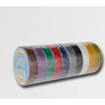 Páska izolační 10ks - různé barvy 19mm/10m