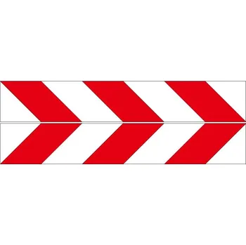 Tabule reflexní červeno bílé šrafování (846x141 mm) sada 2 ks, reflexní třída 1
