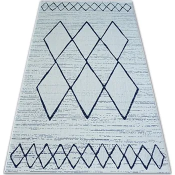 Koberec Makro Abra Kusový koberec Sisal COLOR 47272/396 bílý geometrický vzor Rozměr: 60x110 cm