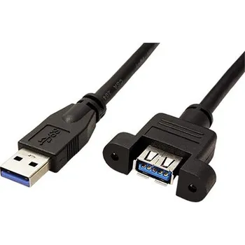 Datový kabel EFB USB 5Gbps prodlužovací kabel USB3.0 A(M) - USB3.0 A(F) panelový, 1m, černý (K5265SW.1V2) - 11.42.8921