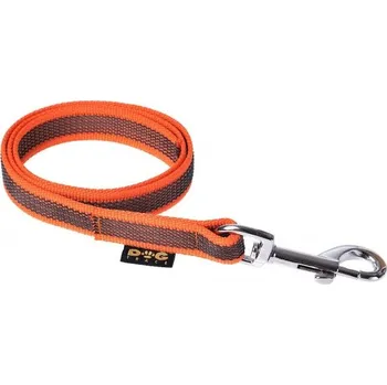 Vodítko pro psa Dogtrace vodítko pogumované, stříbrná spona, oranžové - 15 mm x 150cm