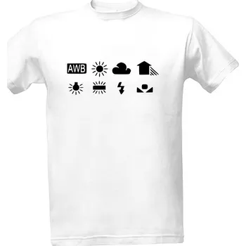 Tričko s potiskem Symboly vyvážení bílé barvy pánské