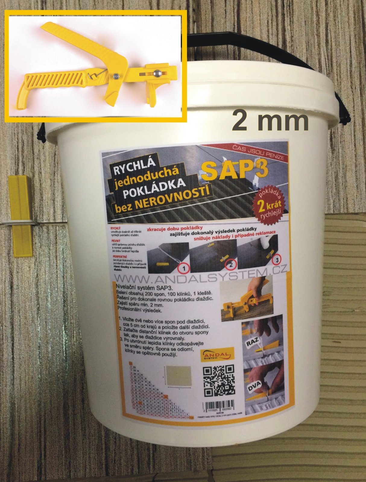 Andal System Nivelační Levelling system SAP3-2 mm, kompletní sada