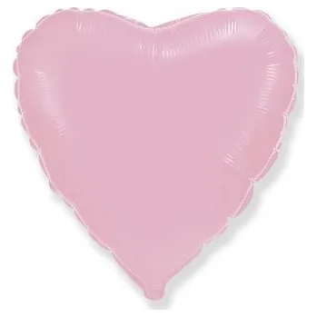 Party dekorace Balón foliový 45 cm Srdce světle růžové - Valentýn / Svatba