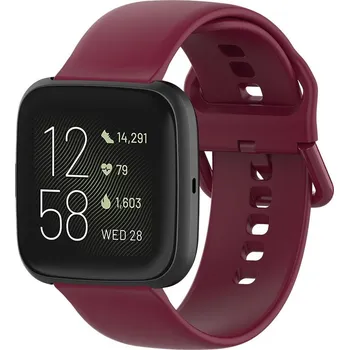 Příslušenství k chytrým hodinkám eses Silikonový řemínek pro Fitbit Versa - Velikost L, vínový