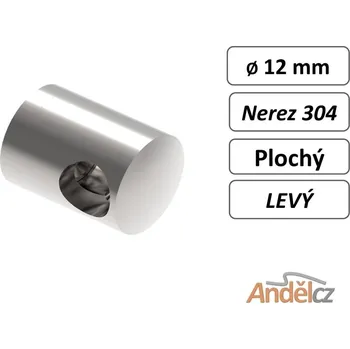 Zábradlí Držák výplňe D12mm prutu levý -plochý