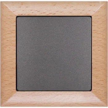 Stavebniny Timex Vypínač OPUS premium č.6 buk kompletní - dřevěný rámeček