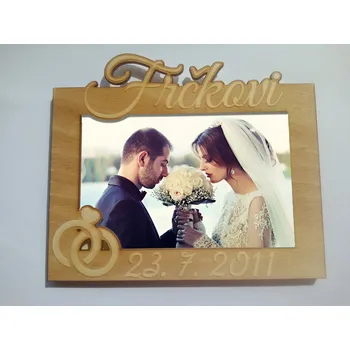 Rám na obraz Svatební fotorámeček tmavý 10x15 cm