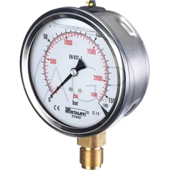 Stauff manometr 160 bar o průměru 100mm-1/2"