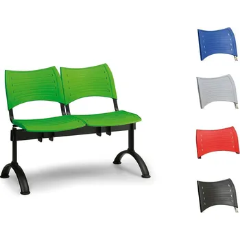 Klavírní stolička a lavice Lavice do čekáren, dvoumístná, černá-plast, Visio Barva: černá