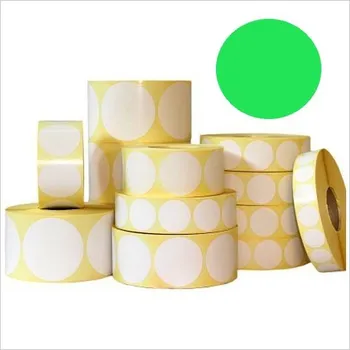 Samolepící etiketa Samolepicí etikety kulaté 35 mm, 1000 ks, světle zelené papírové pro TTR, role