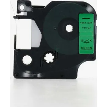 Pásek do tiskárny Kompatibilní páska s Dymo 45019, S0720590, 12mm x 7m černý tisk / zelený podklad