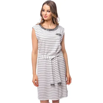 Dámské šaty Heavy Tools dámské šaty se spadlými rukávy Vidia bílo/modré Velikost: XS