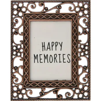 Rám na obraz Měděný fotorámeček s květinovými ornamenty - 4*5 cm
