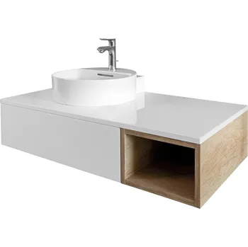 Koupelnový nábytek Olivín - spodní skříňka 90 cm bez umyvadla, 1 zásuvka, nika vpravo, závěsná OL90ZO/Pxyz