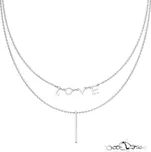 Dvojitý ocelový náhrdelník LOVE