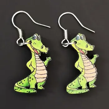 Náušnice AMADEA Dřevěné náušnice krokodýl 2 cm