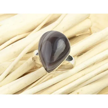 Prsten Achát hladký prsten vel.52 Ag 925/1000 3,7g