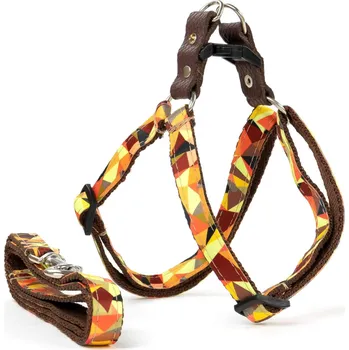 Postroj pro psa Vsepropejska Art postroj pro psa s vodítkem | 36 – 80 cm Barva: Oranžová, Obvod hrudníku: 36 - 59 cm