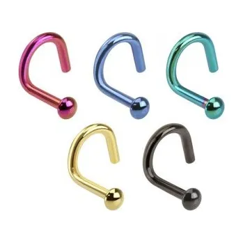 Piercing Atreya Piercing - ocelová nosovka barevná Barva: Zelená, Velikost: 1 mm x 6 mm x 2 mm