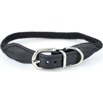 Obojek pro psa Vsepropejska Rope obojek pro psa z lana | 32 - 39 cm Barva: Černá, Obvod krku: 32 - 35 cm