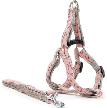 Postroj pro psa Vsepropejska Cat postroj pro psa a kočku s vodítkem | 33 – 48 cm Barva: Růžová