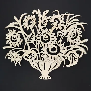 Dekorativní magnet AMADEA Dřevěný obrázek k vymalování slunečnice, k zavěšení, 25x20 cm