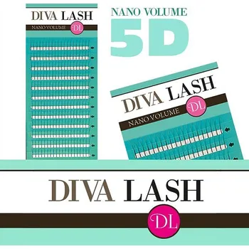 Péče o řasy a obočí Diva LASHES DIVA Nano Volume 5D řasy / C 0,07 Délka řas: 10 mm